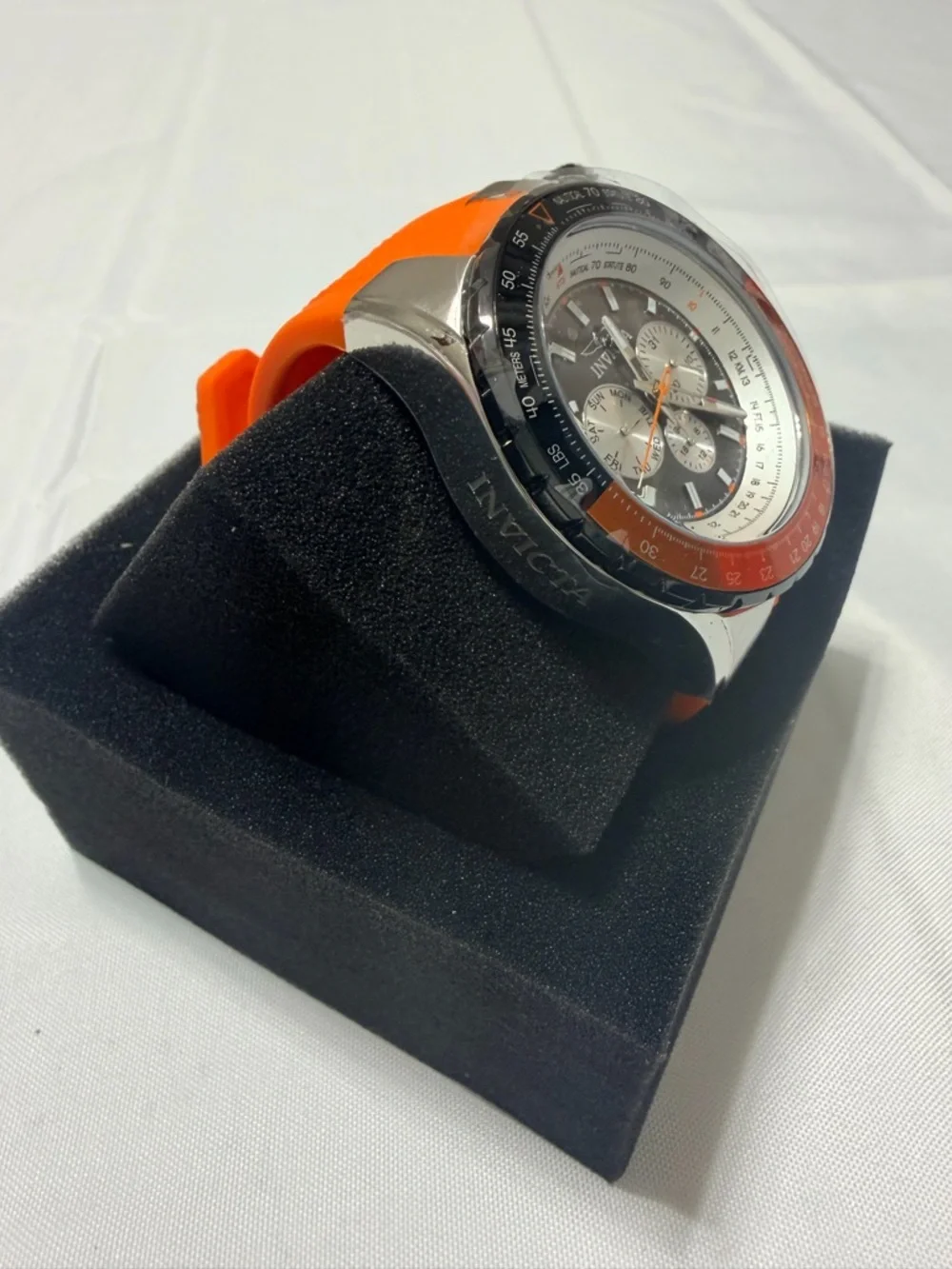 Invicta Men's Orange and Silver Chronograph Sport Watch